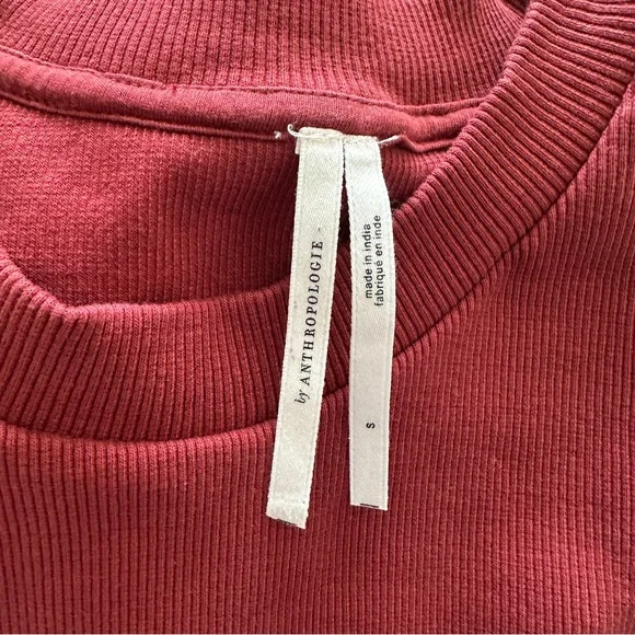 Anthropologie Burnt Red Fall Lurex Ruffle Sleeve Metallic Tank Blouse Shirt Sz S - Picture 7 of 9